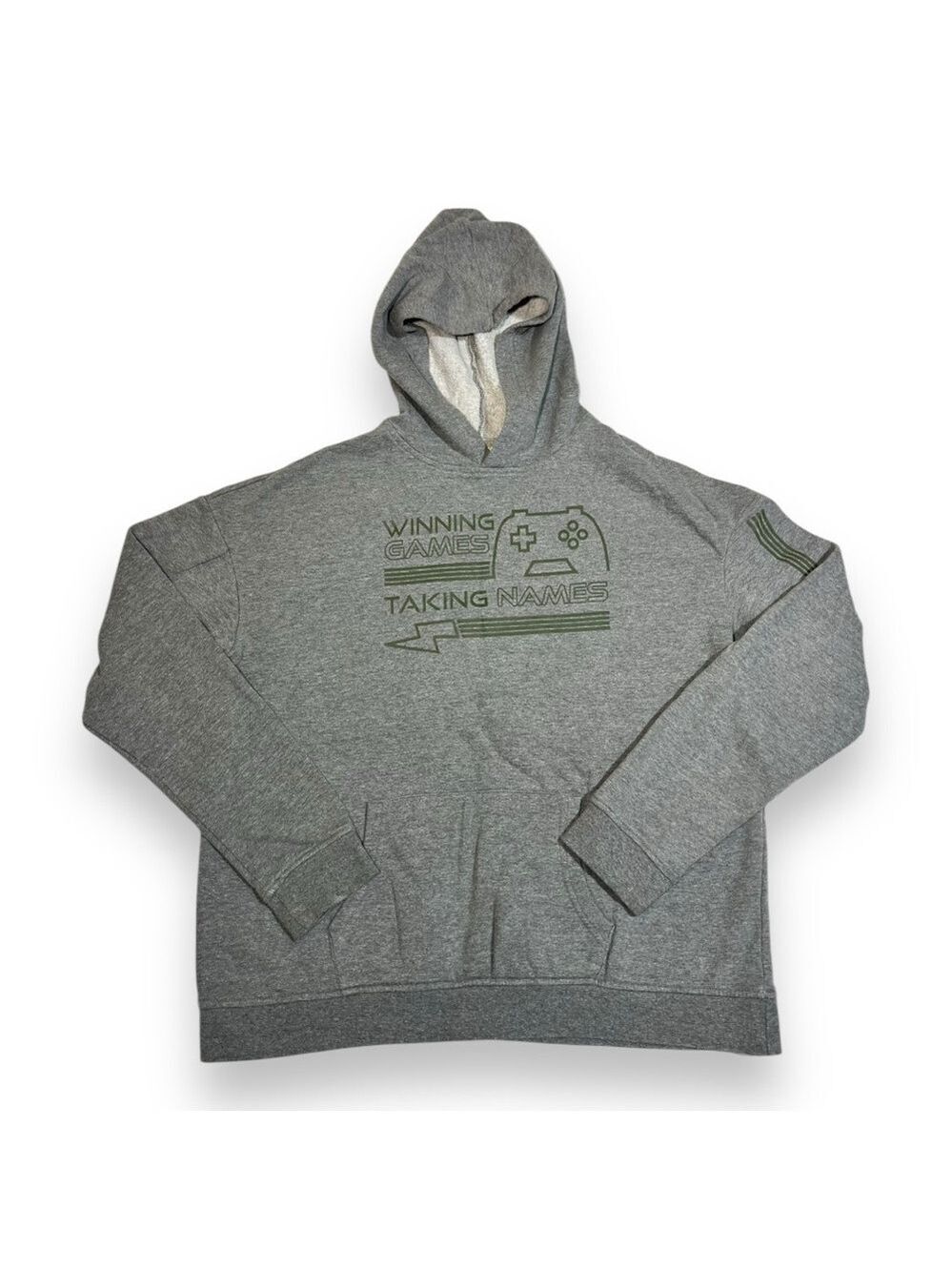 Therabouts Boy’s Video Game Graphic Hoodie Gray Size XL Husky